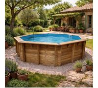 Ubbink Piscine en bois OCEA octogonale Ø 510 x 120 cm Liner gris