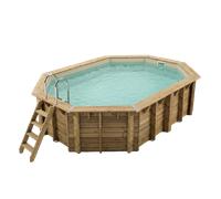 Ubbink Piscine bois Azura – 300×400×H120 cm – Liner beige – Filtration à sable