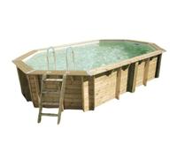 Piscine en bois octogonale Ubbink Océa 355 x 550-Beige