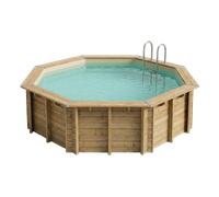 Piscine en bois octogonale Ubbink Océa 4,30 x 1,20 m - Liner Beige