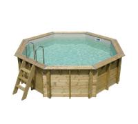 Piscine en bois octogonale Ubbink Océa 4,30 x 1,20 m - Liner Gris