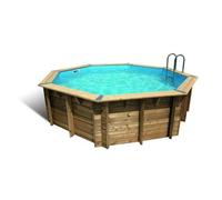 Piscine en bois octogonale Ubbink Océa 430 cm - Bleu