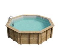Piscine en bois octogonale Ubbink Océa 5,10 x 1,20 m - Liner Gris