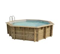 Ubbink Piscine en bois Océa 580 octogonale Ø 580 x 130 cm - Liner gris