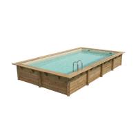 Piscine en bois rectangulaire Ubbink Linéa 6,50 x 3,50 x 1,40 m - Liner Beige