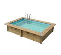Piscine en bois rectangulaire Ubbink Sunwater 3,50 x 2,00 x 0,71 m - Liner Bleu