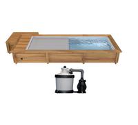 Piscine en bois urbaine Procopi - BWT Pool 6 x 2,5 m - Couverture Automatique, Coffre, Filtration à sable