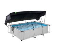 Piscine EXIT Soft Grey 300x200x65cm avec pompe filtrante et voile d'ombrage - gris