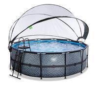 Piscine EXIT TOYS 488x122cm + Dôme-STONE (Gris/Bleu)
