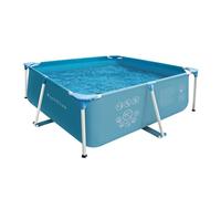 Piscine Familiale Ossature Métal Antirouille Carrée Poolclub 1,85x1,85x0,59m, Bâche PVC 3 Couches