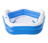 Bestway Piscine gonflable Family Fun 213×206×69 – 2 anneaux 575L + pompe à pied Air Step 1,4L/cycle