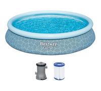 Piscine Gonflable - Bestway - Fast Set - 457 cm - Gris - Autoportante