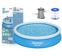 Bestway Piscine hors sol Fast Set ronde 57274 366 x 76 cm livrée avec pompe de filtration Bleu