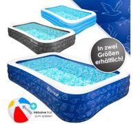 Piscine gonflable familiale - KESSER - 240 x 142 x 56 cm - 613 litres de volume de remplissage - PVC robuste 0 4 mm