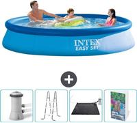 Piscine gonflable Intex, forme ronde - 366 x 76 cm - Bleue - Avec filtre à pompe pour piscine - Échelle - Parasol - Manuel d'utilisation de la piscine