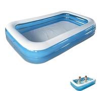 Piscine Gonflable, Piscine Gonflable Rectangulaire, Bassin de Jardin avec Parois Renforcées, PVC Épais Résistant, Grande Piscine Familiale pour Balcon, Intérieur, Jardin