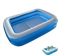 Piscine Gonflable, Piscine Gonflable Rectangulaire, Bassin de Jardin avec Parois Renforcées, PVC Épais Résistant, Grande Piscine Familiale pour Balcon, Intérieur, Jardin