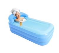 Piscine gonflable pliable pour adulte avec appui-tête et couverture, piscine rectangulaire gonflable pour la douche, intérieur et extérieur