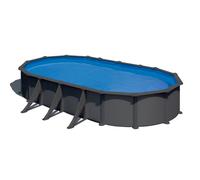 Piscine Gre acier ovale Antracita - 720 x 375 x H 132 cm (Filtre à sable)