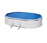 Gre Piscine acier ovale Bora Bora – 634 x 575 x H 122 cm – Filtre à cartouche