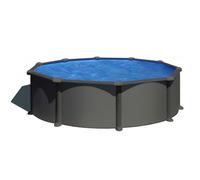 Gre Piscine ronde en acier Anthracite Ø 480 x 132 cm avec filtre à sable