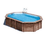 Piscine Gre bois Macadamia - 632 x 335 x H 130 cm (Filtre à sable)