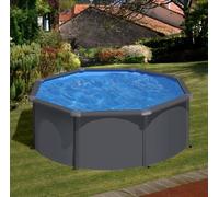 Piscine ronde acier Gré Louko Gris Anthracite - Ø 3,00 x 1,20 m