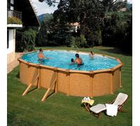 Piscine hors sol acier aspect bois Alto -Ovale 6.10mx3.75m-H 1.30m