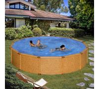 Piscine hors sol acier aspect bois Alto - Ronde Diam 4.60m - H 1.20m - skimmer motorisé