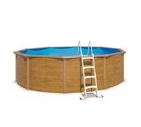 Piscine hors sol acier ronde Ø 4,55 x 1,20 m aspect bois CANYON