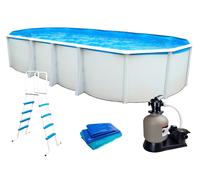 Piscine hors-sol acier Toi IBIZA ovale 730X366X132cm filtre à sable