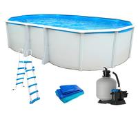 Piscine hors-sol acier Toi IBIZA Prestige ovale 640X366X132cm filtre à sable