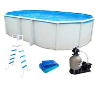 Piscine hors-sol acier Toi IBIZA Prestige ovale 640X366X132cm filtre à sable