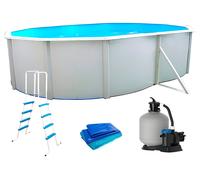 Piscine hors-sol acier Toi MAGNUM ovale 550x366x132cm filtre à sable 6m3/h
