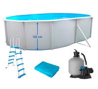 Piscine hors-sol acier Toi PRESTIGIO ovale 550x366x132cm filtre à sable 6m3/h