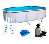 Piscine hors-sol acier Toi PRESTIGIO ovale 640x366x132cm filtre 8.5m3/h + liner 60/100