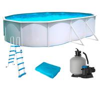 Piscine hors-sol acier Toi PRESTIGIO ovale 640x366x132cm filtre 8.5m3/h + liner 60/100