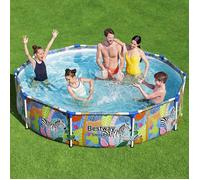 Piscine hors sol - Bestway - Steel Pro - 305x66 cm - Gris - Système FrameLink