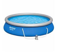 Piscine Hors Sol Gonflable Bestway Fast Set Ø457 x 84 cm avec Pompe de Filtration 9 677 L Jardin Été