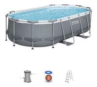 Piscine hors-sol ovale Bestway Steel Pro MAX 427 x 250 x 100 cm gris Gris G