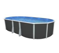 Piscine hors sol Ovale Ibiza Compact anthracite 6.40m x 3.66m H1.32m