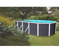 Piscine hors sol Ovale Prestige Anthracite 7.30m x 3.66m H1.20m