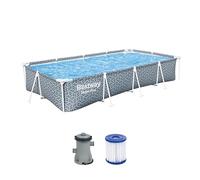 Piscine Hors Sol rectangulaire Steel Pro™ imprimée Graphique 366 x 201 x66 cm, Filtre à Cartouche