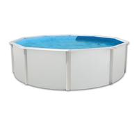 Piscine hors sol ronde en acier PRESTIGIO 460x120 cm - Kit complet piscine, Filtre, Skimmer et échelle