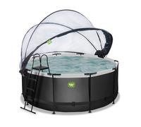 Piscine hors sol ronde EXIT TOYS 360x122cm avec Dôme-BLACK LEATHER (Noire)