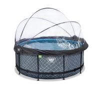 Piscine hors sol ronde EXIT TOYS 360x122cm avec Dôme-STONE (Gris/Bleu)
