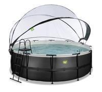 Piscine hors sol ronde EXIT TOYS 427x122cm + Dôme-BLACK LEATHER (Noire)