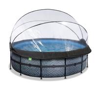 Piscine hors sol ronde EXIT TOYS 427x122cm + Dôme-STONE (Gris/Bleu)