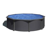 Piscine hors-sol ronde Louko KIT350GY 3,70 x 1,22 m acier gris anthracite