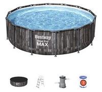 Bestway Piscine hors sol ronde Steel Pro Max™ 427 x 107 cm décor bois